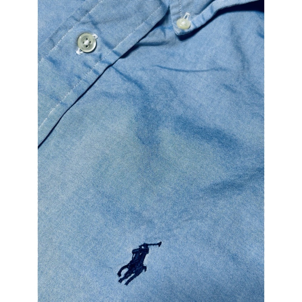 Polo Ralph Lauren‎ Light Blue Button Down Classic Fit 16.5-34/35 Dark Blue Pony